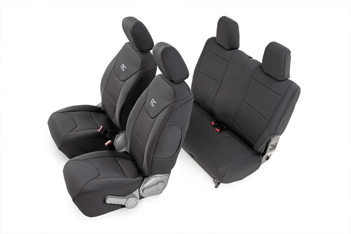 Jeep Wrangler Seat Covers - Front and Rear - Rough Country - Neoprene - '07-'10